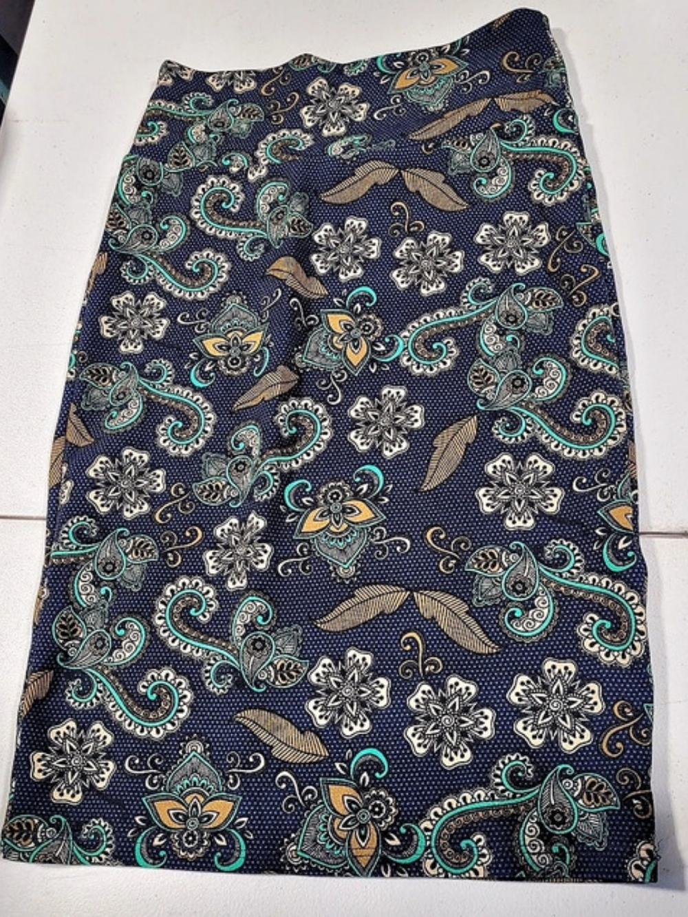 LuLaRoe Jill Skirt Paisley Mini Skirt Blue & Green XS